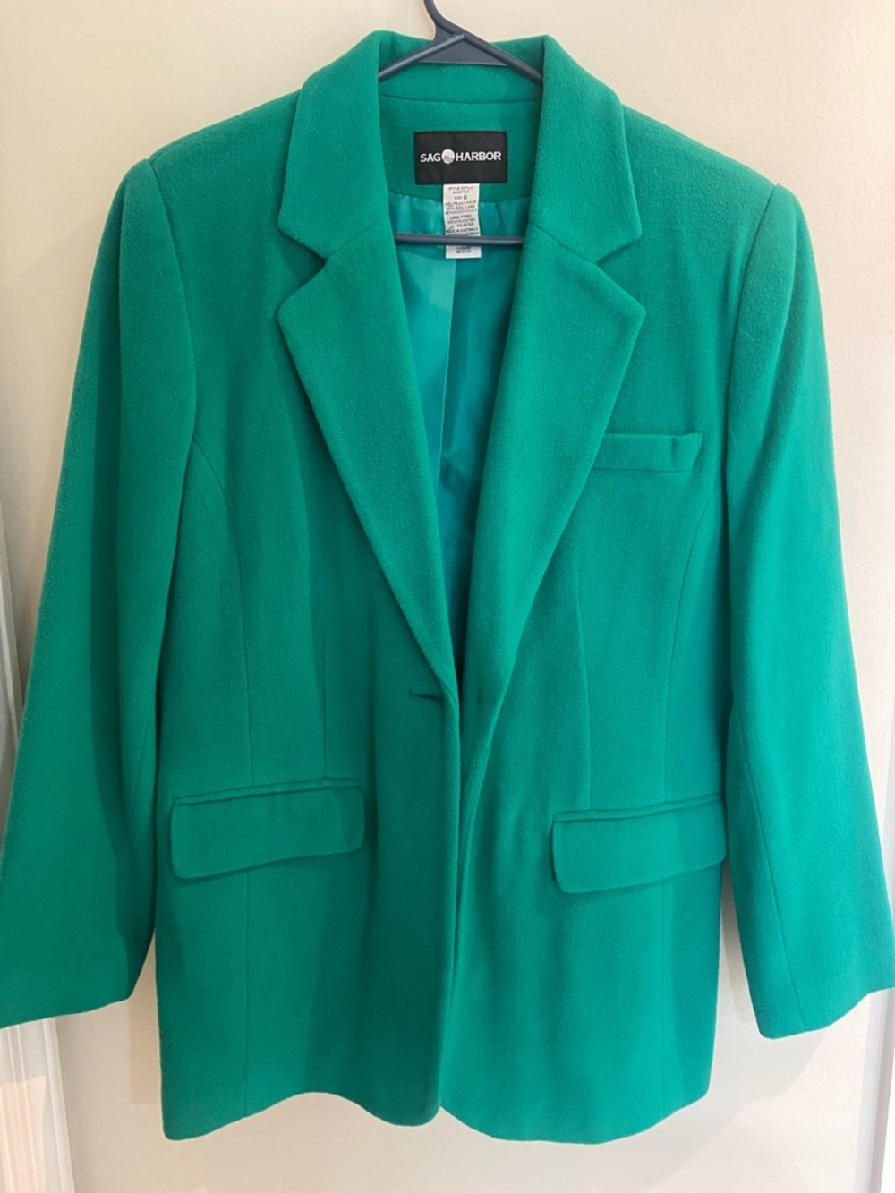 Sag Harbor Teal Green Single-Breasted Blazer